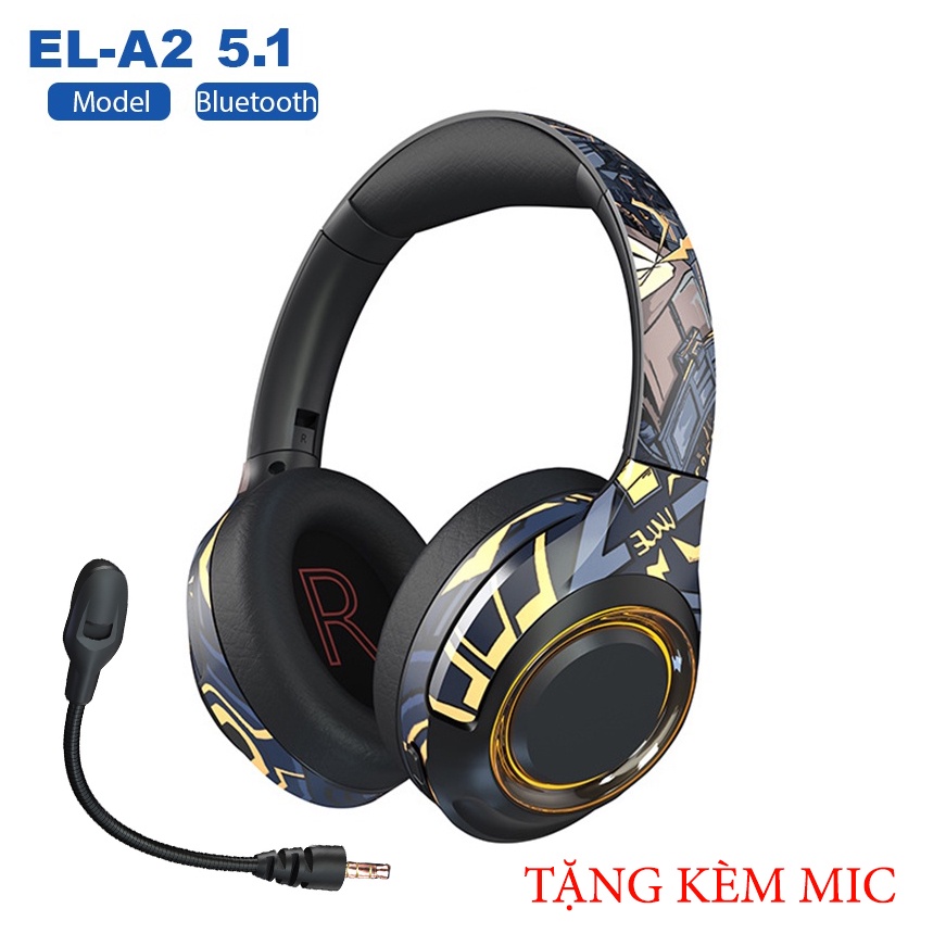 Tai nghe chụp tai EL-A2 Fone không dây bluetooth 5.0 có micro tháo rời âm thanh vòm