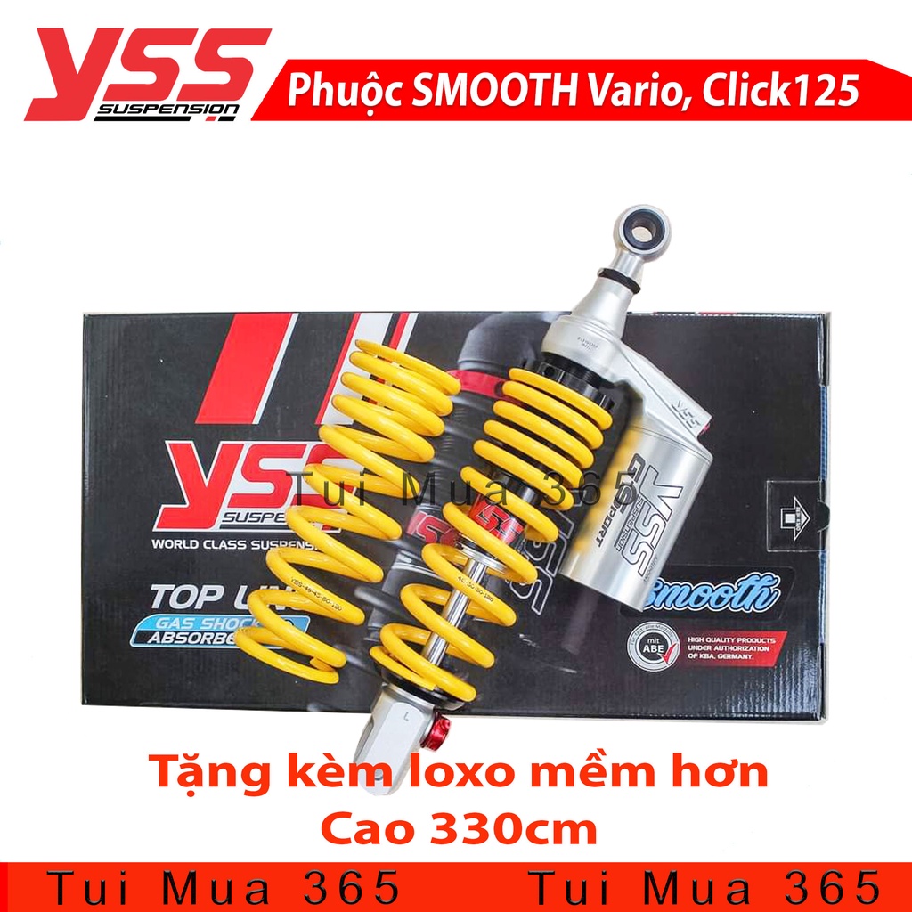 PHUỘC YSS SMOOTH G-SPORT Click/Vario/Vision/Lead/SH Mode ( Vàng ) Tặng kèm lò xo mềm hơn