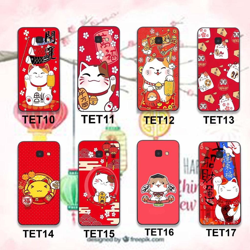 Ốp lưng Samsung J7 Prime bộ hình TẾT Mèo thần tài may mắn MANEKI NEKO cực đáng yêu, siêu đẹp