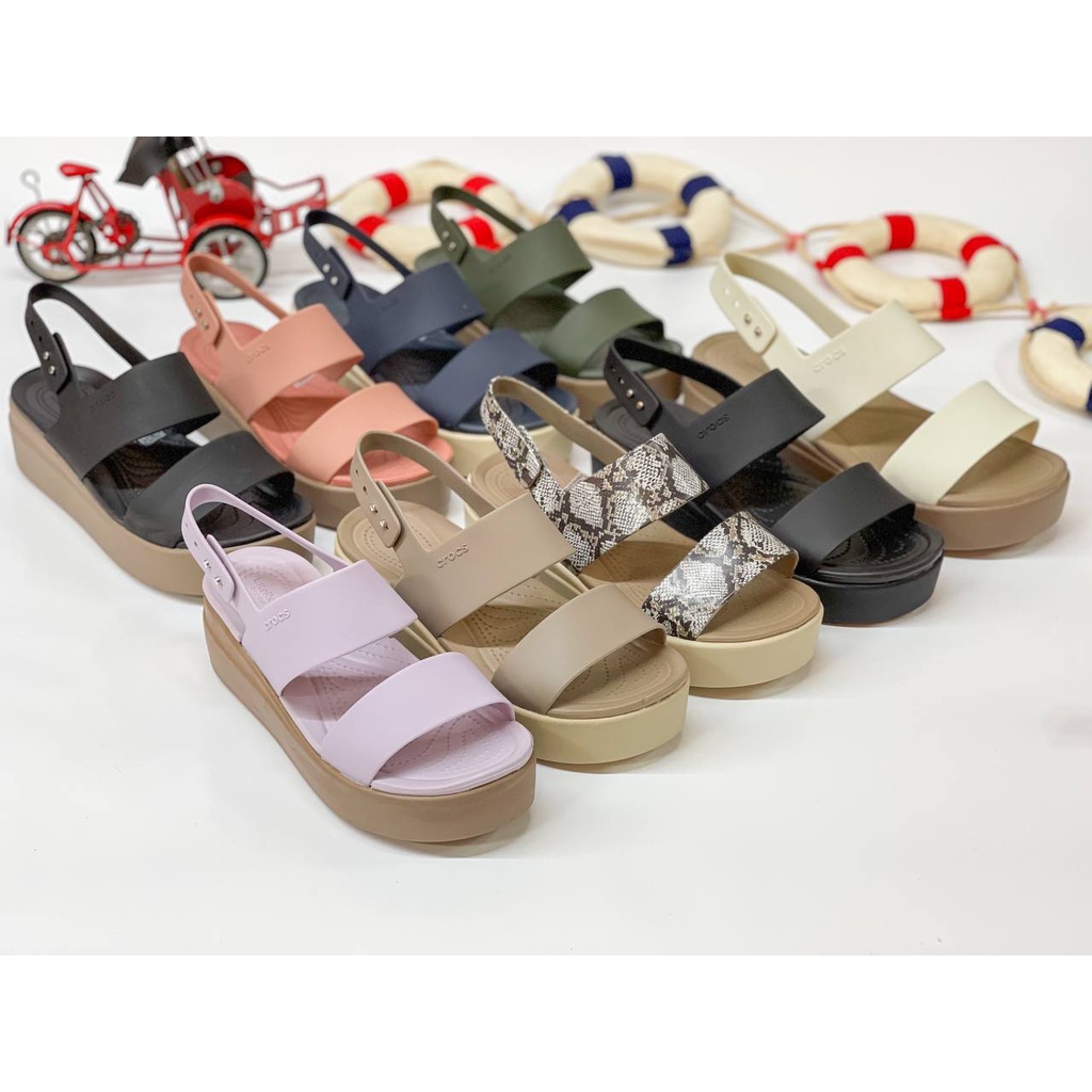Giày Sandal Brooklyn Wedge nữ đế cao 5cm khóa gài nhựa cao cấp - Hàng chính hãng - Sấu vui vẻ Official