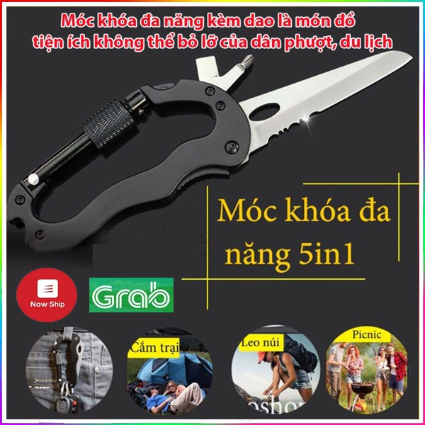 Móc Khoá Du Lịch, Đi Phượt Đa Năng 5 In 1 Siêu Tiện Dụng phukienphuotsg
