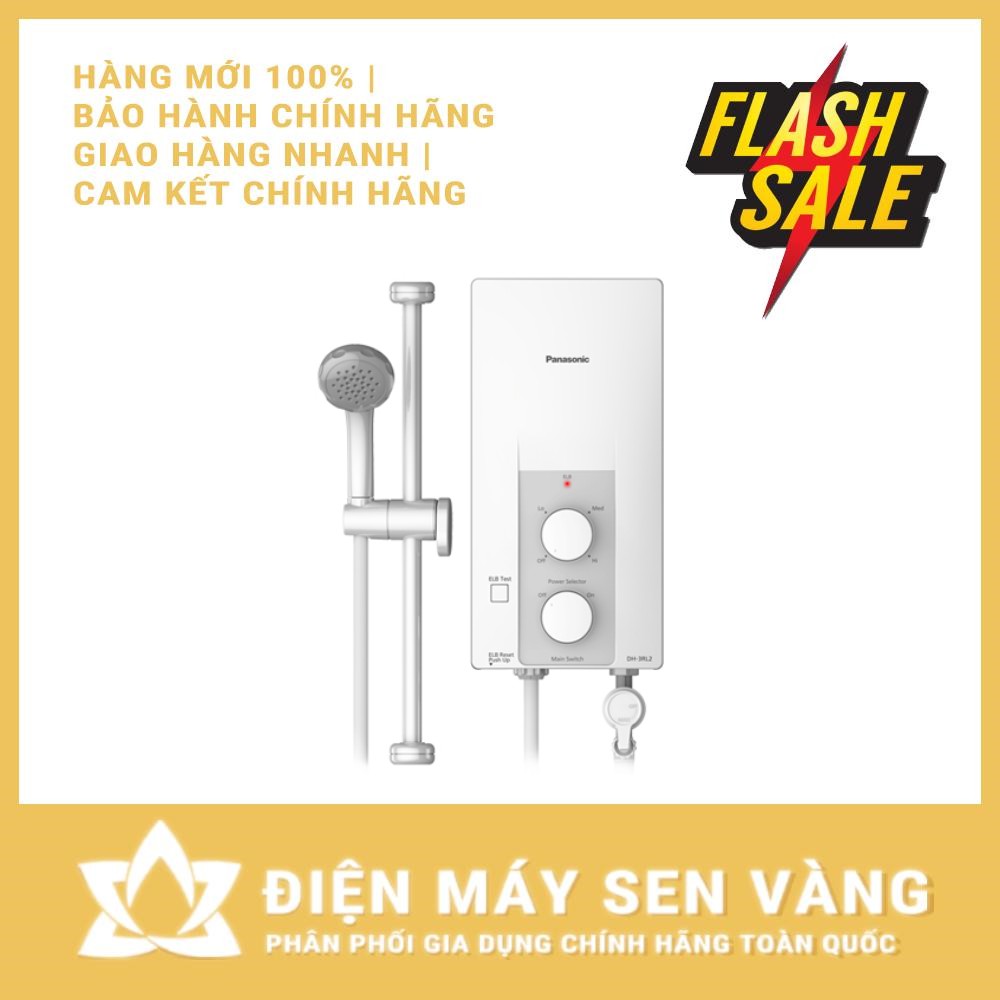 [CHÍNH HÃNG] MÁY NƯỚC NÓNG TRỰC TIẾP KHÔNG BƠM PANASONIC DH-3RL2VH 3500W - CHỐNG GIẬT - TỰ NGẮT - Malaysia (Màu trắng)