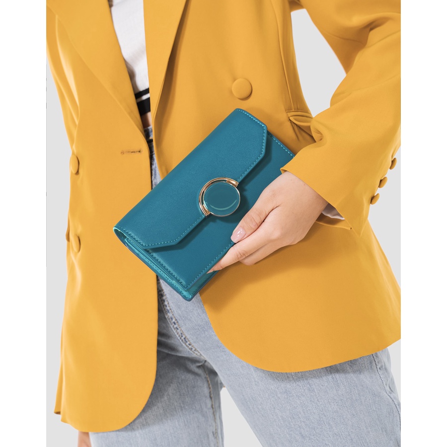 Ví JUNO Khoá Trang Trí Cùng Màu VI136