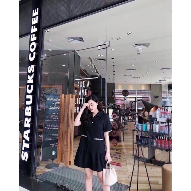 Đầm form suông bèo viền ngọc sang đẹp kèm ảnh thật shop chụp
