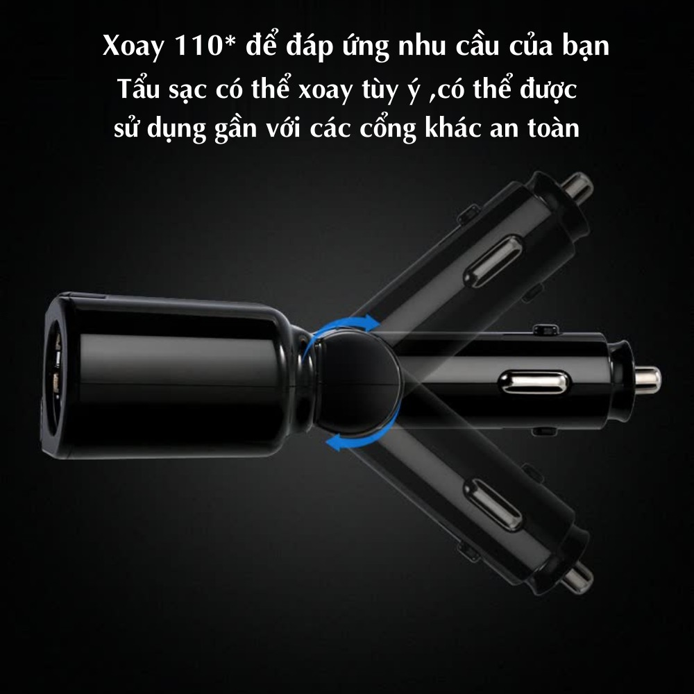 Tẩu sạc nhanh ô tô , tẩu sạc gắn xe hơi tích hợp hai cổng USB tiện lợi ATILA SHOP