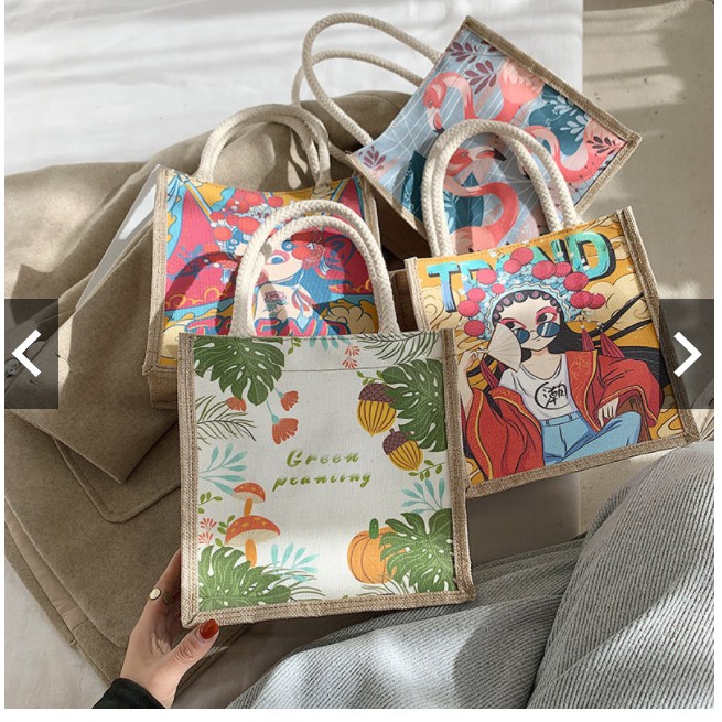 túi handmade vải cói túi tote mùa hè đi biển