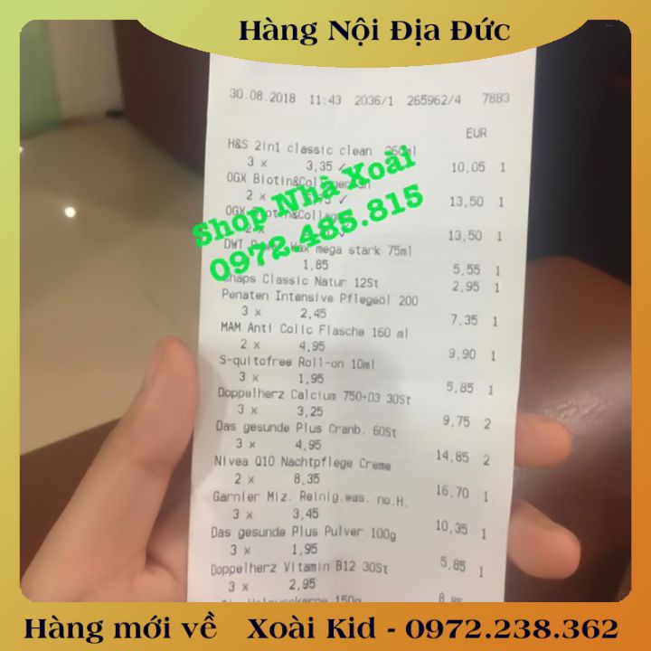 Dầu gội và xả chống rụng tóc Biotin & Collagen Đức- 385ml Đủ Bill