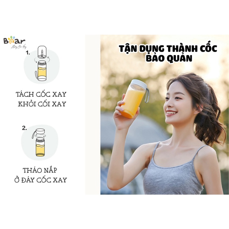 Máy Xay Sinh Tố Cầm Tay Bear BL-B35V1 350ML - Bảo Hành 18 Tháng