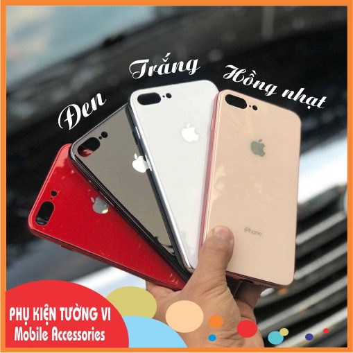 Ốp lưng kính viền si dẻo cực đẹp cho các loại iPhone