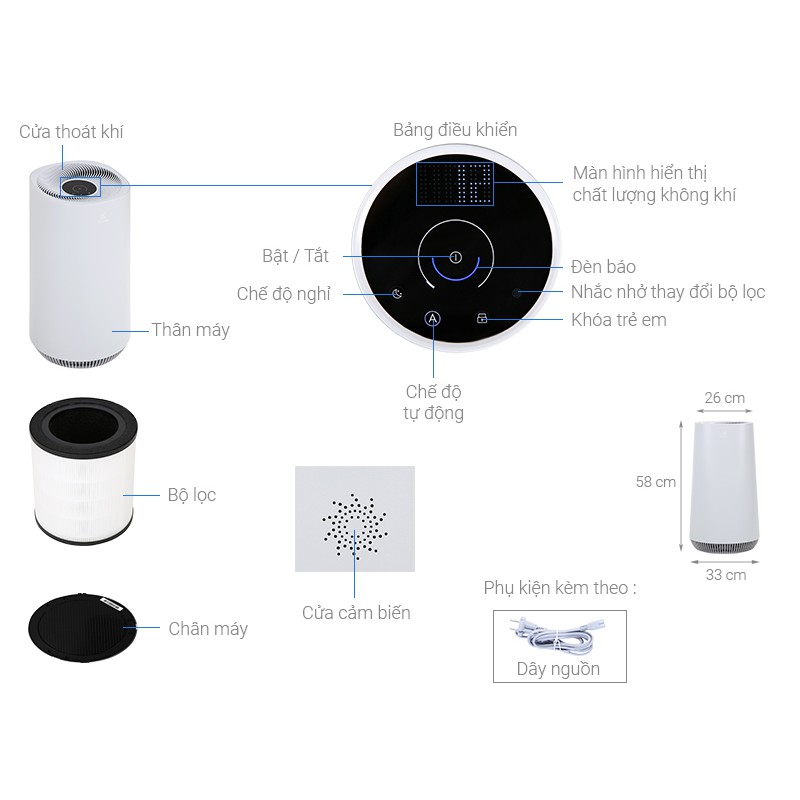 [Mã ELHA10 giảm 6% đơn 5TR] Máy lọc không khí Electrolux FA41-402GY