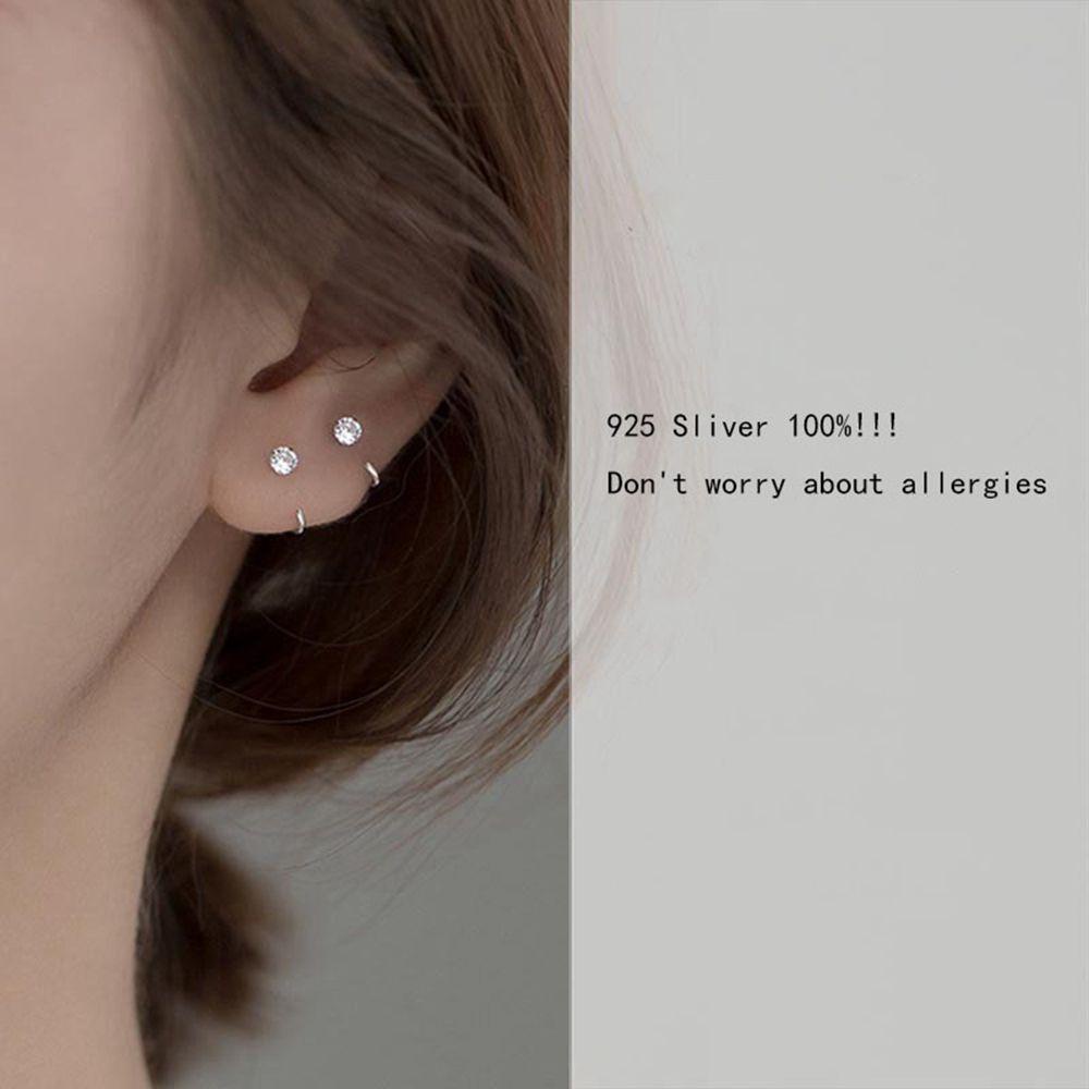 Nhẫn Đeo Tay Bằng Bạc Sterling MXGOODS|Khuyên Tai Dạng Vòng Thời Trang Dành Cho Nữ