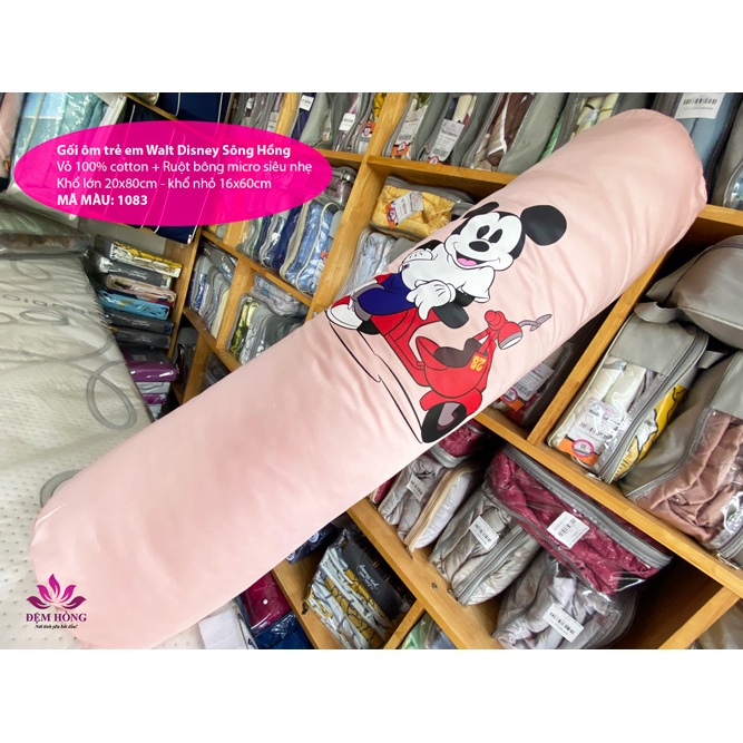 Gối ôm trẻ em Walt Disney Sông Hồng vỏ 100% cotton ruột bông micro siêu nhẹ