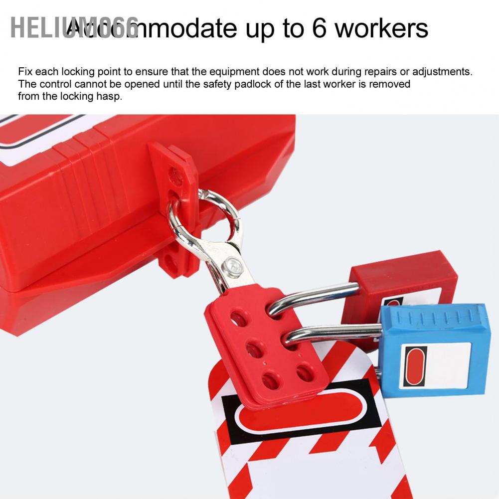 10 cái Khóa Lockout Hasp 25mm / 1.0in 6 lỗ Nhôm màu đỏ cho ngành công nghiệp hóa chất Điện Dầu mỏ Than Helium066