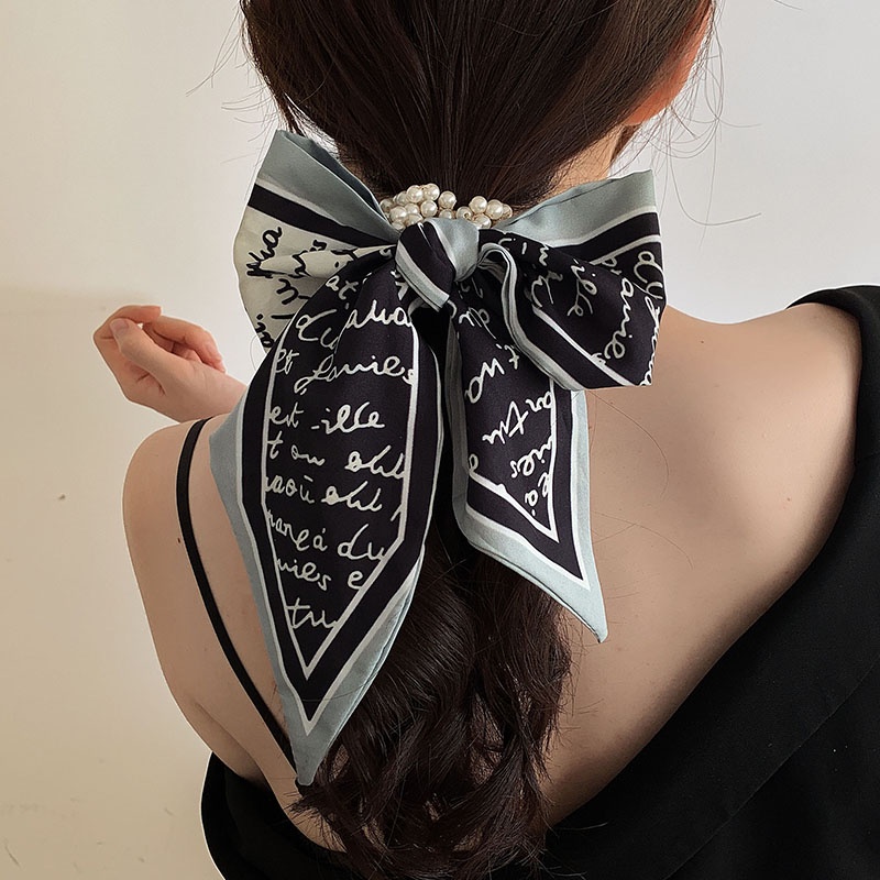 Dây Buộc Tóc Hình Nơ Đính Ngọc Trai Giả Phong Cách Hàn Quốc Mới 2023