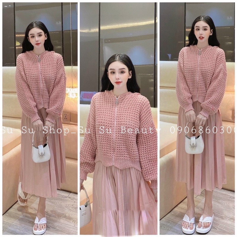 Áo len Mũ Kéo Khoá