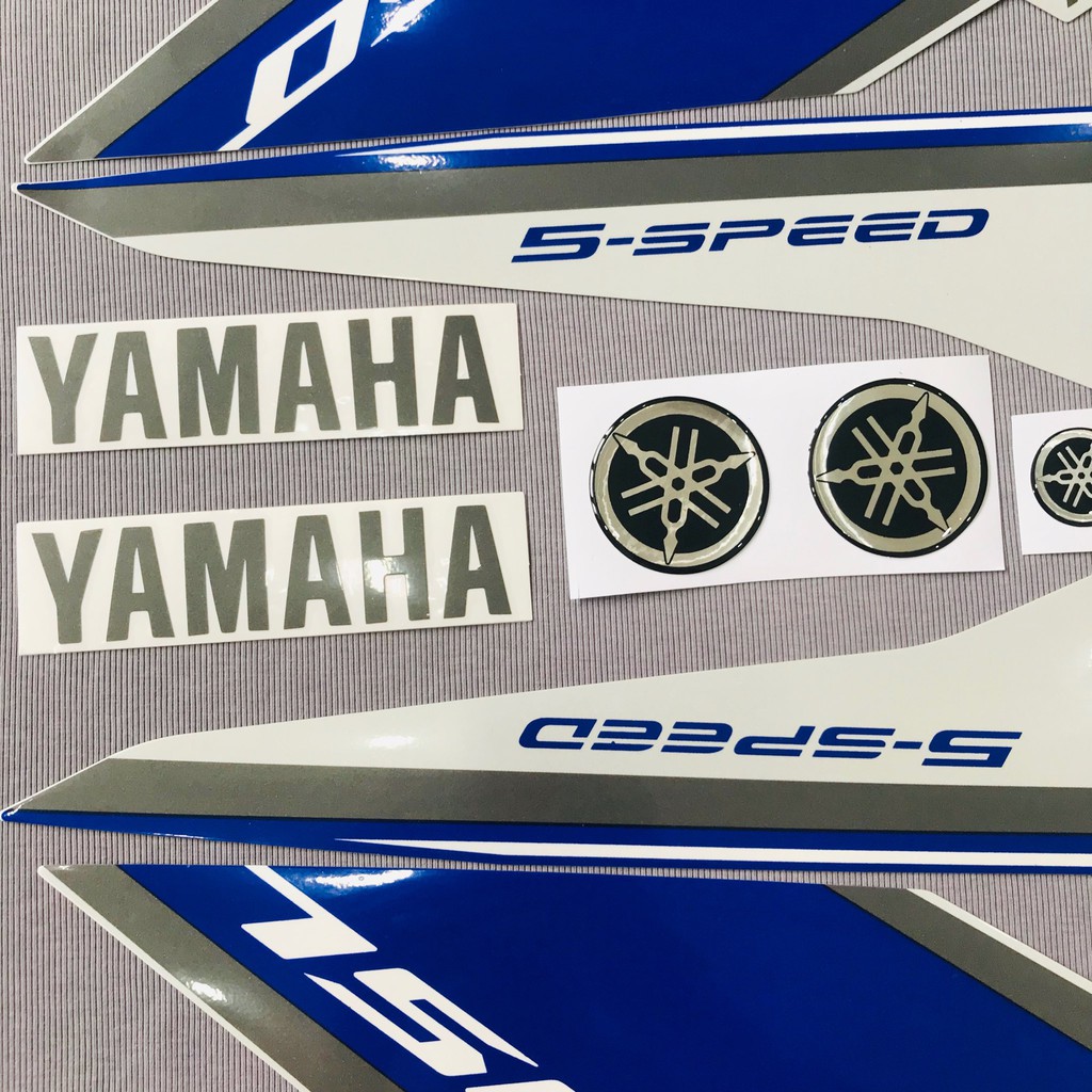 [Mã LIFEAU5SALE giảm 20k đơn 50k] Nguyên bộ tem rời 3 lớp zin thái dán xe máy Yamaha Exciter 150 GP màu xanh