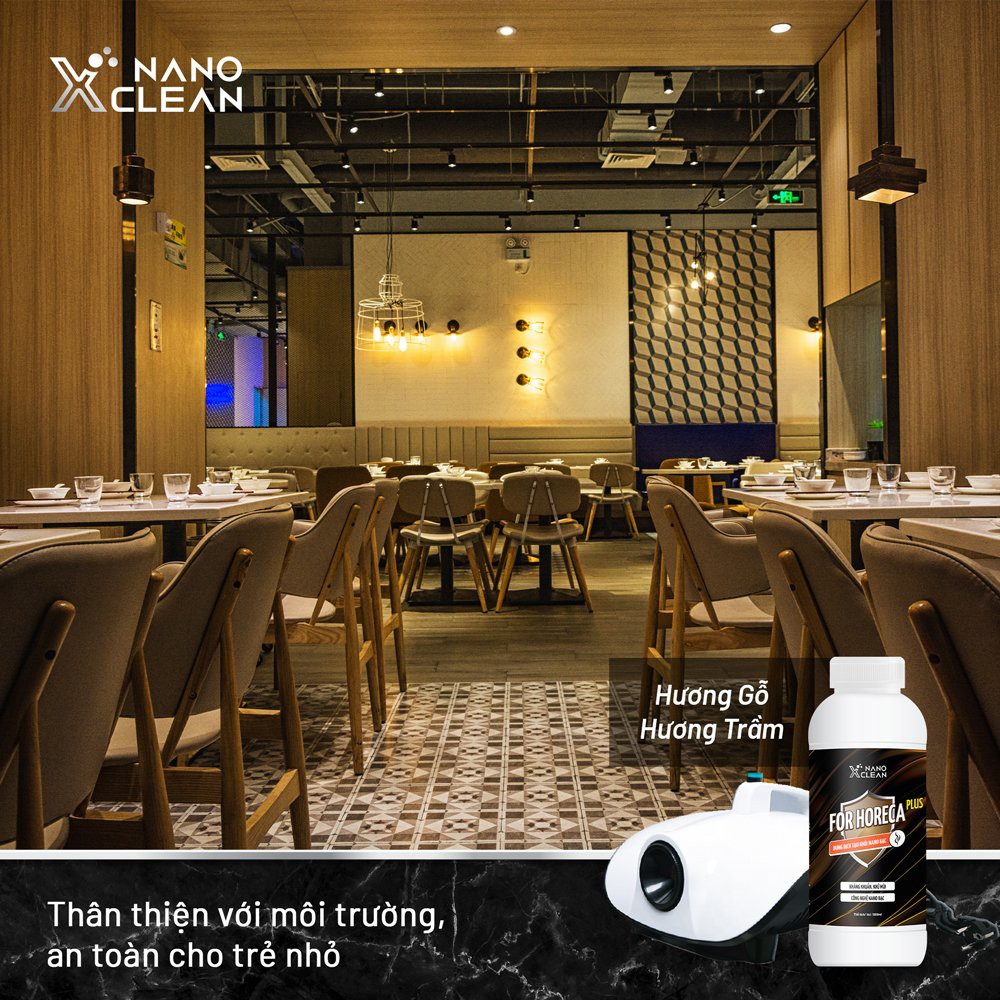 NANO BẠC DIỆT KHUẨN TẠO KHÓI NANO XCLEAN FOR HORECA PLUS 1L - DIỆT KHUẨN KHỬ MÙI NHÀ HÀNG, Ô TÔ, KARAOKE-AHT CORP (AHTC)