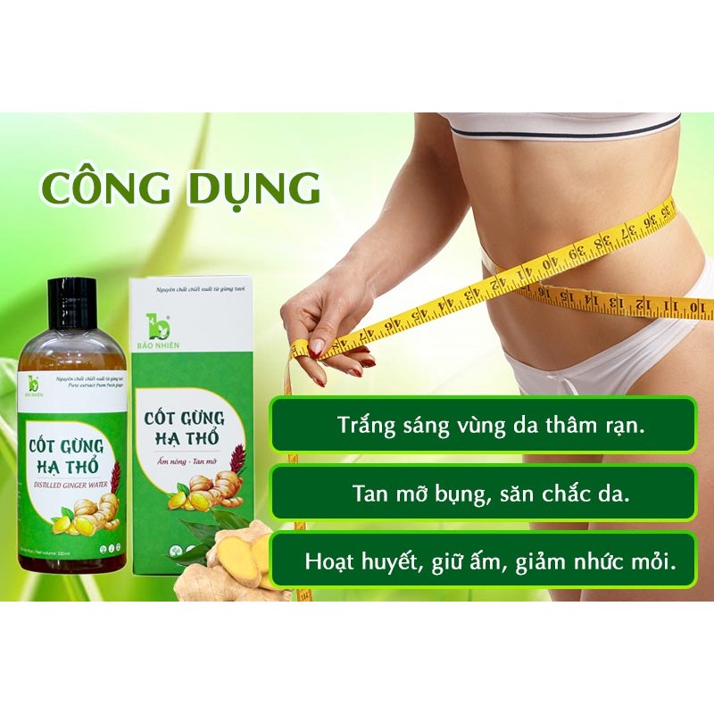 [Bảo Nhiên] Cốt Gừng Thảo Dược Tan Mỡ - Tan Mỡ Giảm Đau Sau Sinh - 330ml