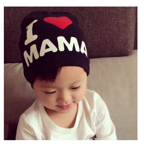 MŨ COTTON I LOVE PAPA,I LOVE MAMA ĐÁNG YÊU CHO BÉ