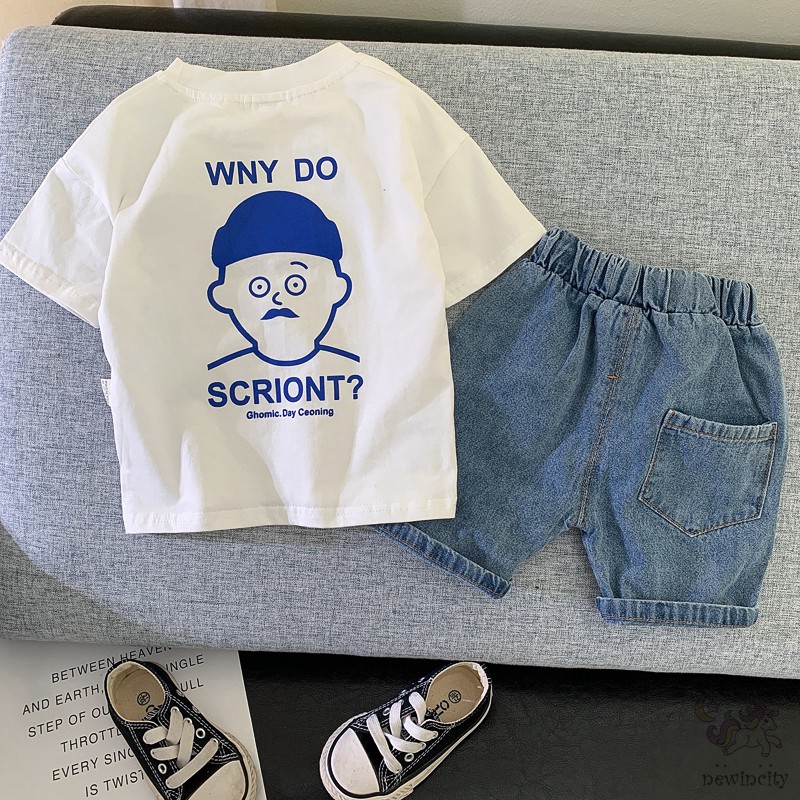 Set Áo Thun Tay Ngắn &amp; Quần Short Cho Bé Trai