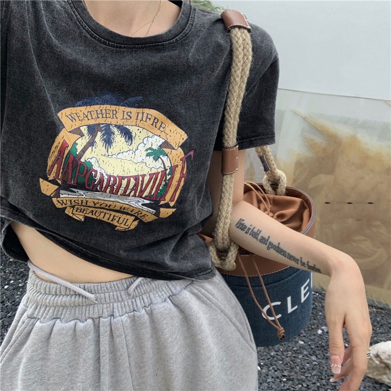 Áo thun YEYA form ngắn ngắn tay thời trang cho nữ