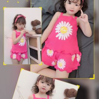 Sét bộ 2 dây giả váy hình hoa cúc cho bé gái
