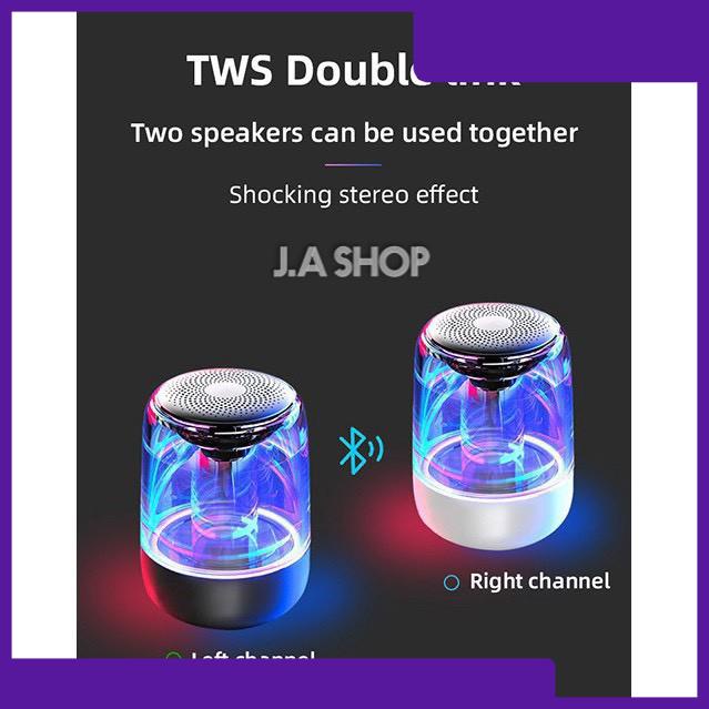 Loa Bluetooth Mini Led 7 Màu Trong Suốt Yayusi C7, Âm Hay Bass Cực Đỉnh Pin 600mAh, Bảo Hành 1 Đôi 1 (CN Shop)