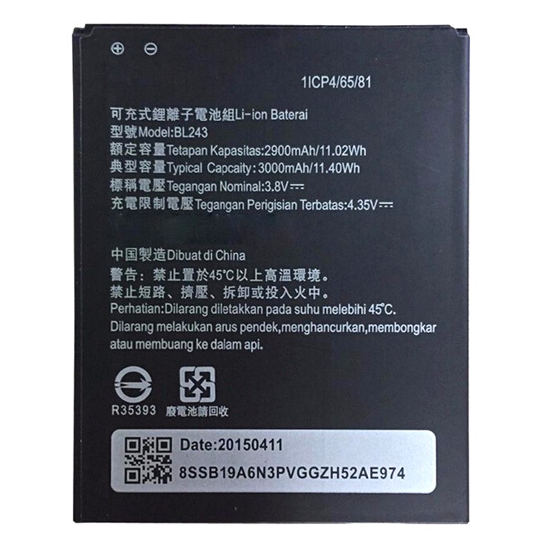 Pin Lenovo A7000, A7000 Plus (BL243)_Dung Lượng 3000mAh