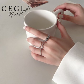 Set nhẫn nữ 3 chiếc basic màu vàng Gold Ceci