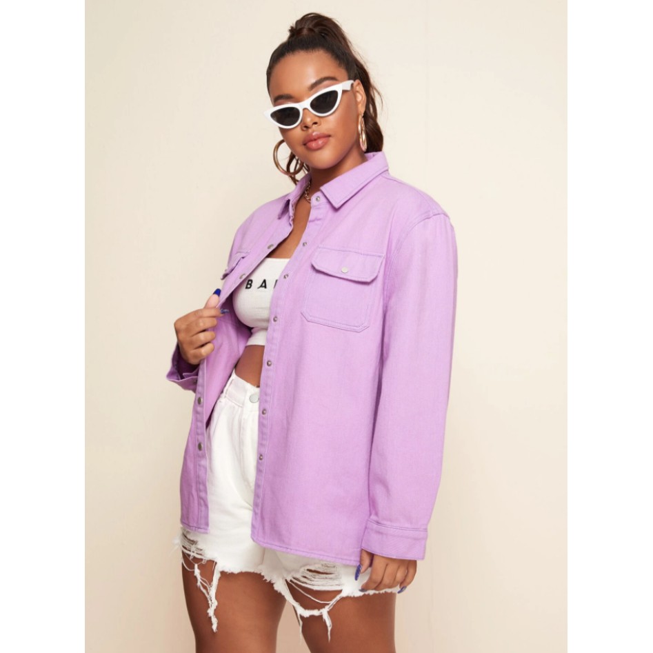 ÁO KHOÁC DENIM MÀU TÍM 85-110KG - AK95