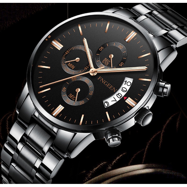 (CHUẨN MEN) Đồng Hồ Nam FNGEEN F5665 Doanh Nhân Lịch Ngày Dây Thép Không Gỉ Cao Cấp | BigBuy360 - bigbuy360.vn