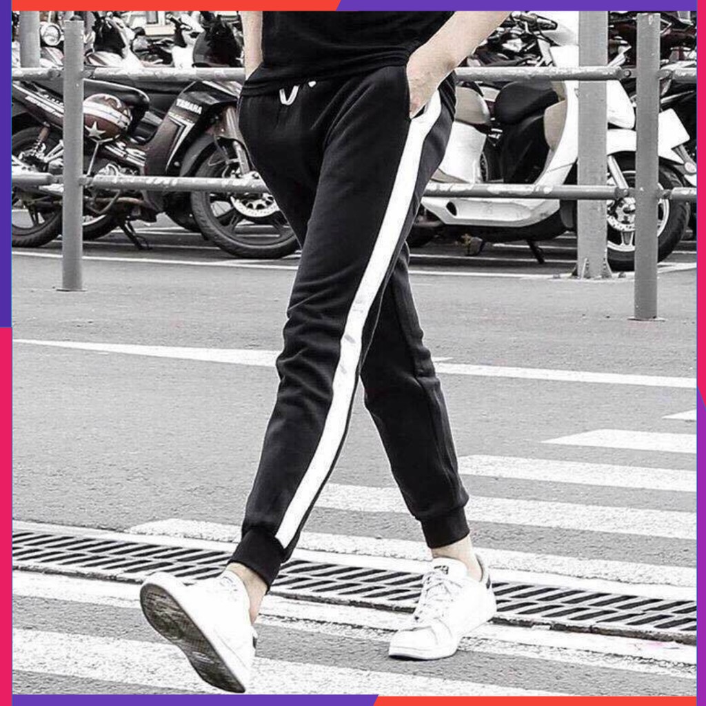Quần thể thao jogger thun mịn 1 sọc thời trang lắm lun