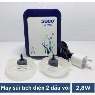 Máy oxy TÍCH ĐIỆN 2 vòi SOBO SB 4000 cho hồ cá