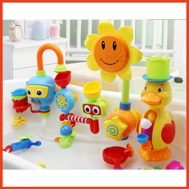 Đồ chơi phòng tắm, hoa và hệ thống phun nước cho bé yêu