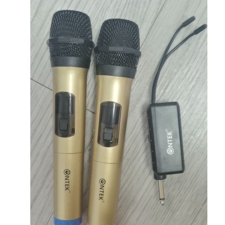 Bộ Micro không dây hát Karaoke đôi, chuyên cho amply, loa kéo, hát gia đình Ontek E6