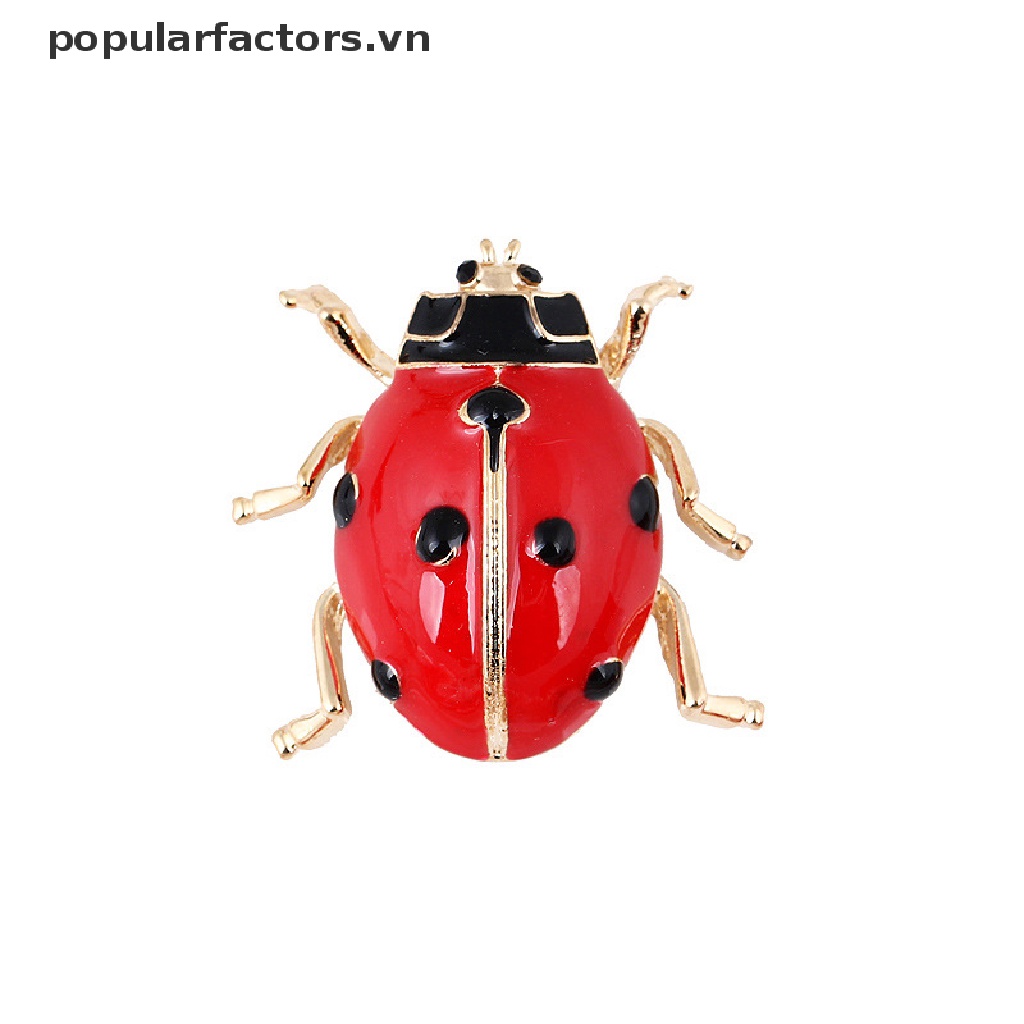 Ghim Cài Áo Hình Bọ Rùa Đỏ Tráng Men Thời Trang