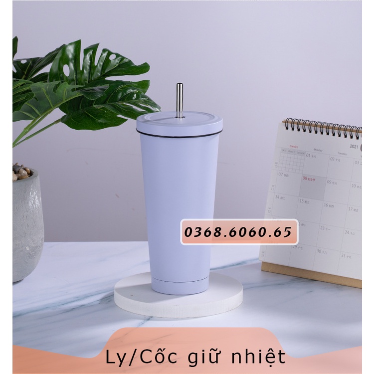 Ly giữ nhiệt - Inox 304 - Tặng kèm ống hút - Giữ nhiệt 6 tiếng - 750ml & 500ml - Bình giữ nhiệt - Cốc giữ nhiệt