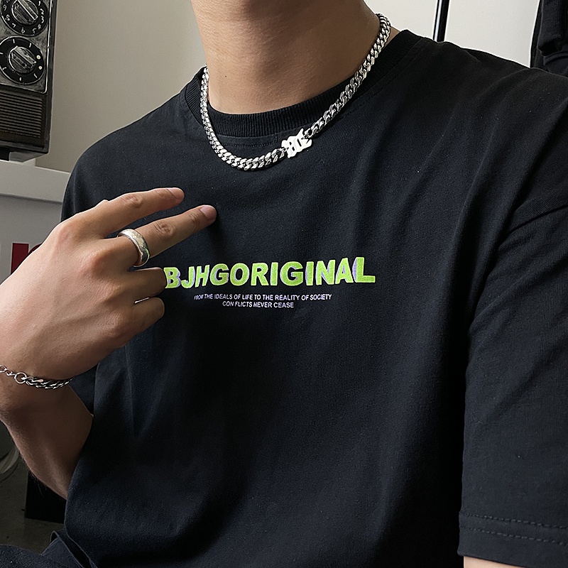 Vòng cổ thép titan thiết kế đơn giản phong cách hip hop cho nam và nữ