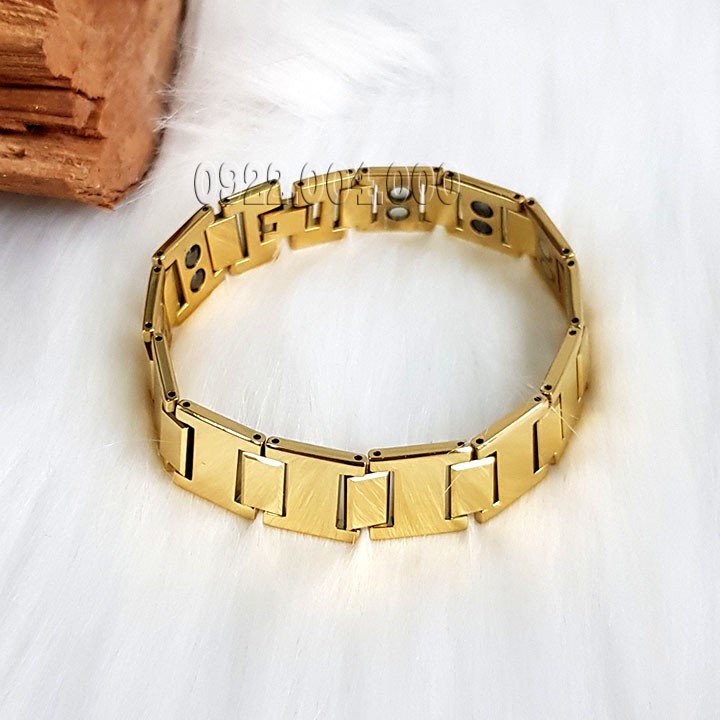 Lắc tay đá màu vàng bảng 1.5cm, lắc tay nam bảng trơn màu vàng LZ1621.