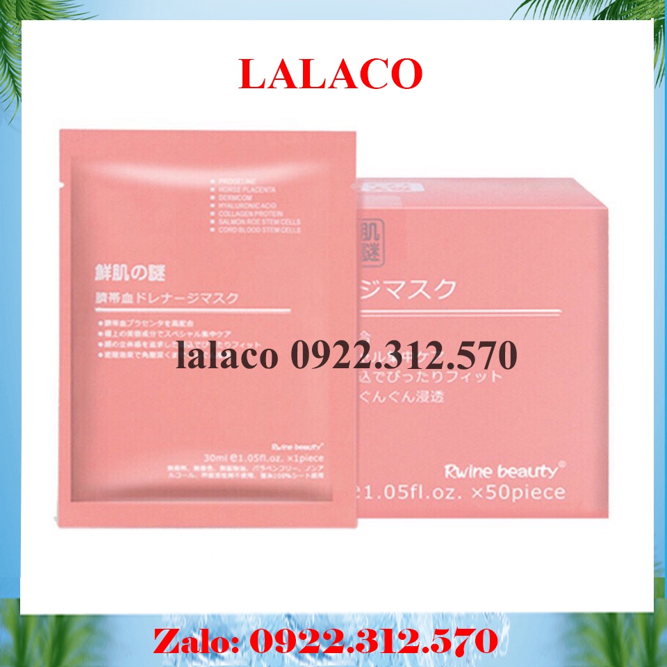 Mặt Nạ Nhau Thai Cừu Cuống Rốn Tế Bào Gốc Nhật Bản Rwine Beauty Dưỡng Da, Cung Cấp Độ Ẩm, Tái Tạo Collagen Mn01