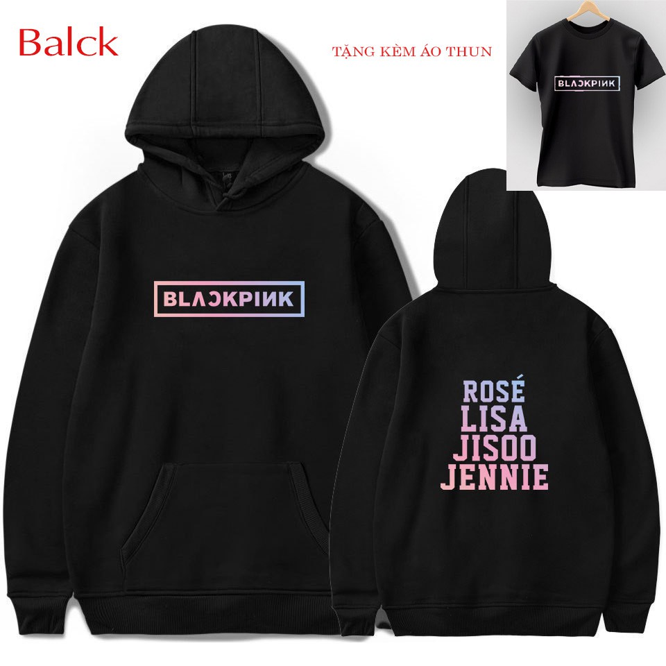 HOT -  Mua Aó hoodie BLACKPINK_ tặng kèm áo thun tự shop Thiết kế hình in cực chất