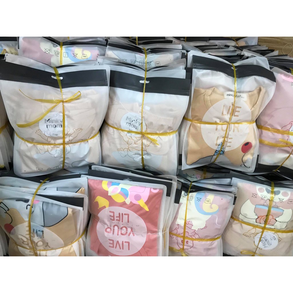 Bộ Minky Mom Hàng ChuẩnFREE SHIP[XEM TRƯỚC KHI THANH TOÁN]Vải Cotton Cao Cấp Dài Tay Họa Tiết Dể Thương Cho Bé