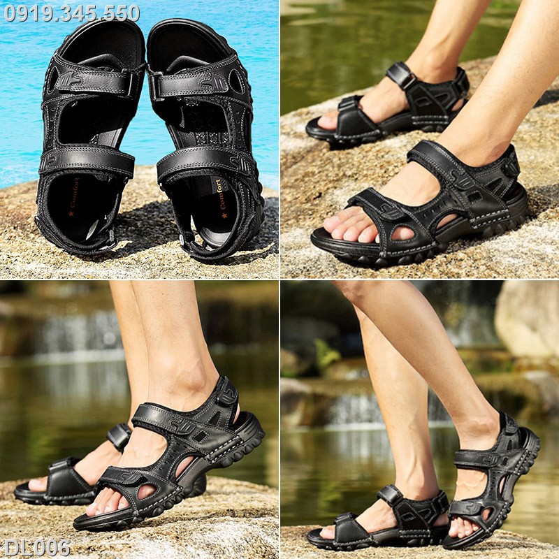 Giày sandal, dép lê quai ngang nam big size cỡ lớn 44 45 46 47 48