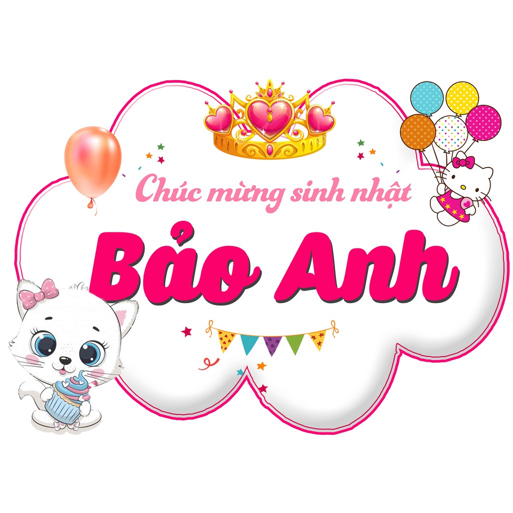 Banner sinh nhật bảng tên sinh nhật cho bé trai bé gái- Trang trí sinh nhật thôi nôi đầy tháng