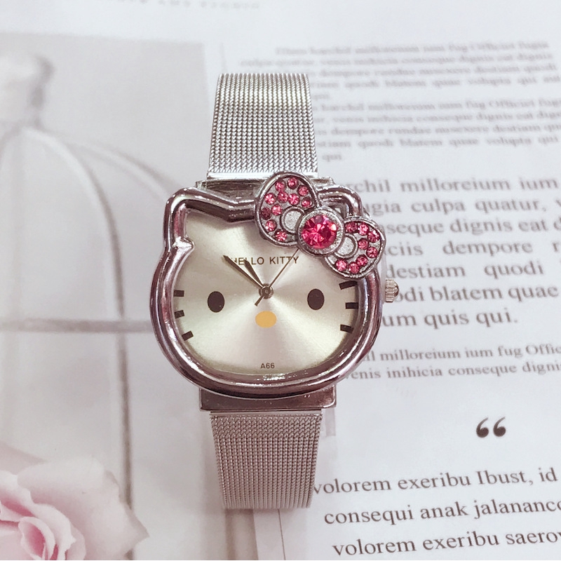 Đồng Hồ Đeo Tay Bằng Inox In Hoạt Hình Hello Kitty Dễ Thương Cho Bé | BigBuy360 - bigbuy360.vn