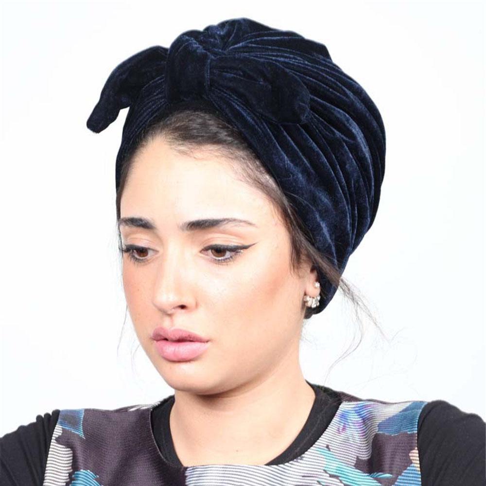 EUCA Mũ Trùm Đầu Vải Nhung Phối Nơ Thời Trang Cho Nữ