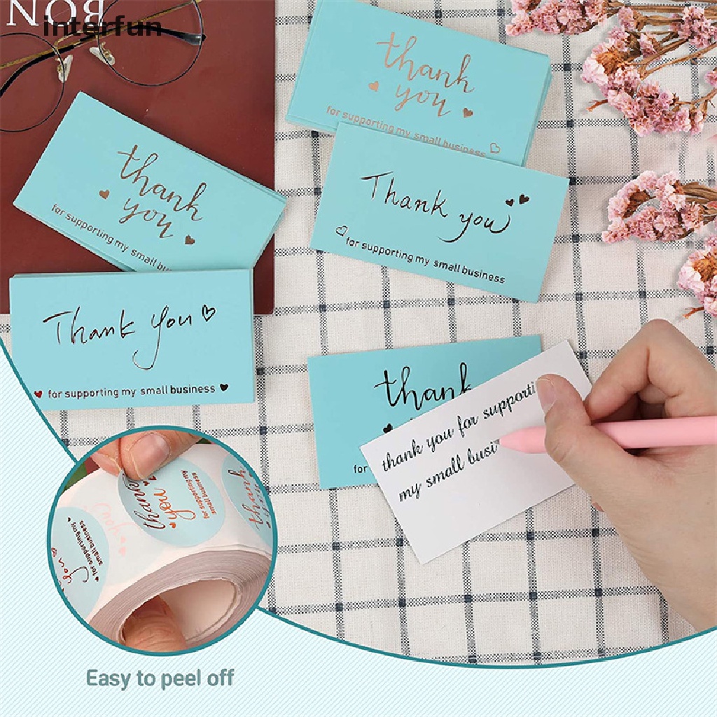 Set 50 Tấm Thiệp Cảm Ơn In Chữ Thank You for Supporting My Small