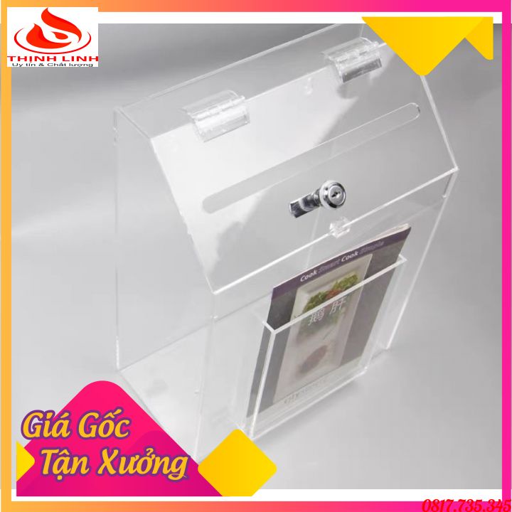 Hòm Thư Góp Ý Mica Trong Suốt, Thùng Thư Góp Ý, Hộp Thư Góp Ý Mica Treo Tường Giá Rẻ
