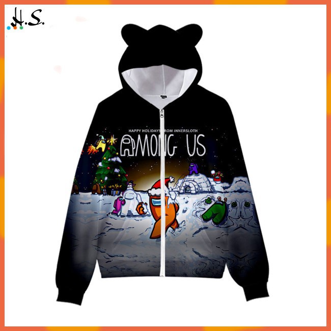 Áo Hoodie Họa Tiết Among Us Vui Nhộn Dành Cho Bé 4-12 Tuổi