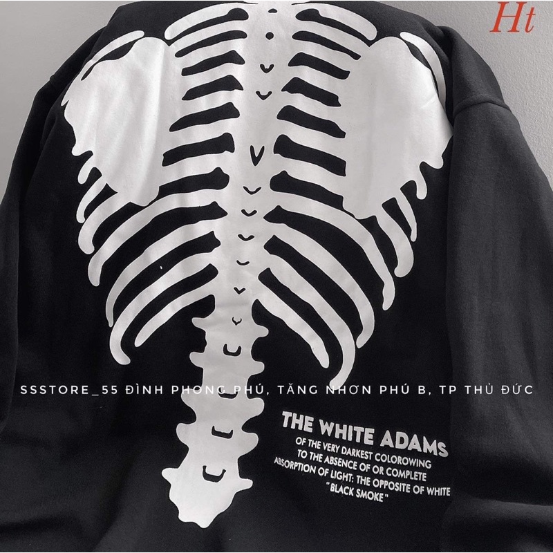 Áo hoodie white xương HT12